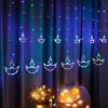 12 Diya Curtain String LED Lights for Diwali Decoration | 3 Meter Multicolor Plug-in Fairy Lights with 108 LEDs & 8 Modes | Festival & Home Decor
